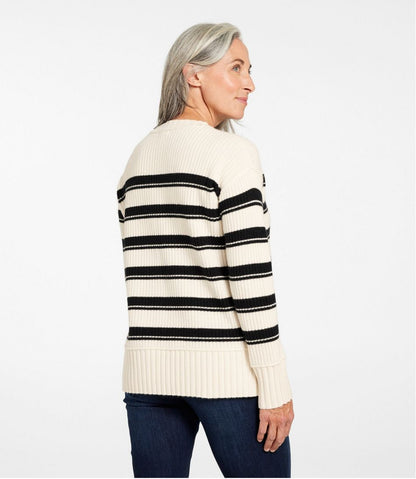L.L.Bean | Women's Heritage Heirloom Wool/Cashmere Sweater, Crewneck Stripe