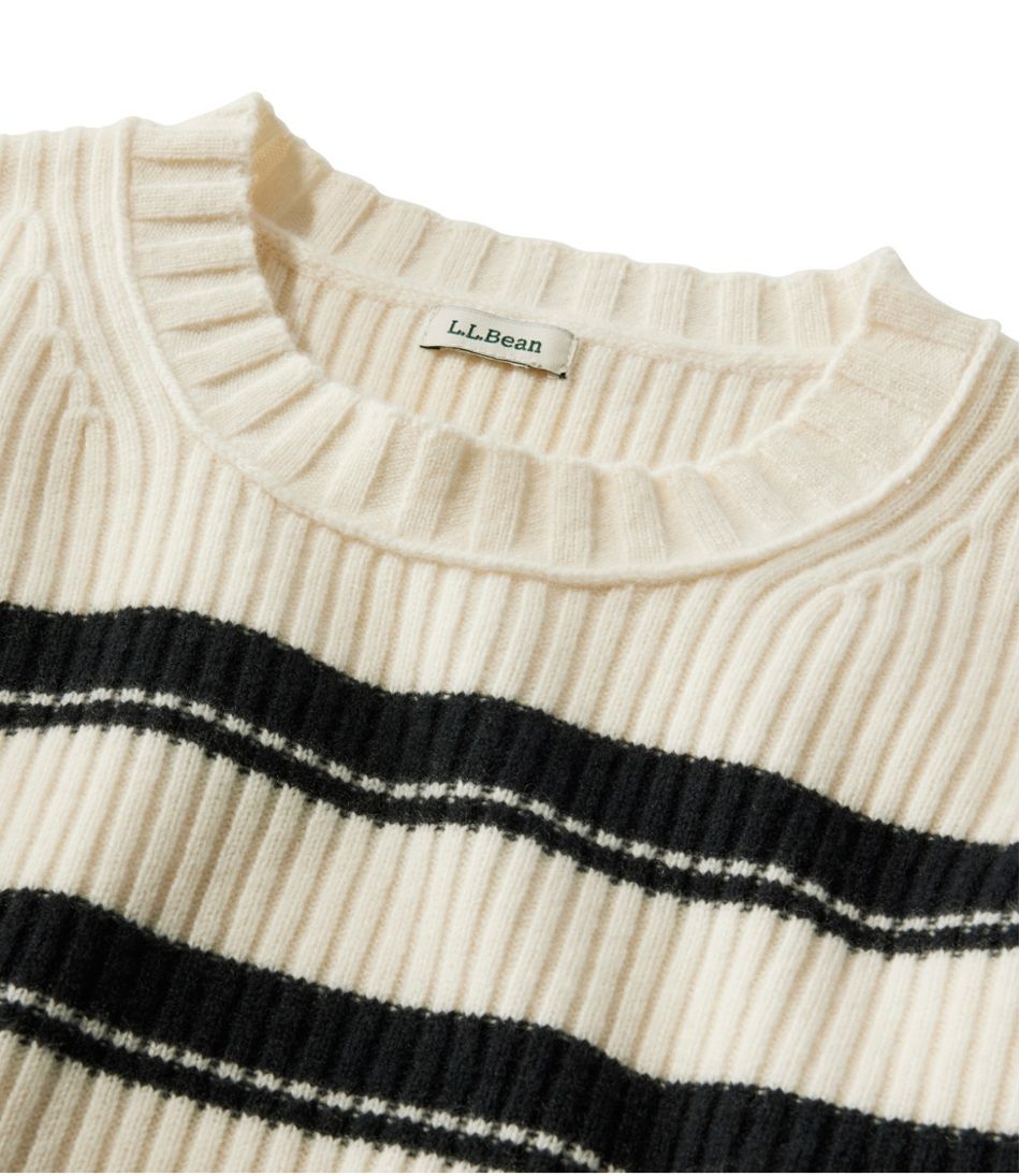 L.L.Bean | Women's Heritage Heirloom Wool/Cashmere Sweater, Crewneck Stripe
