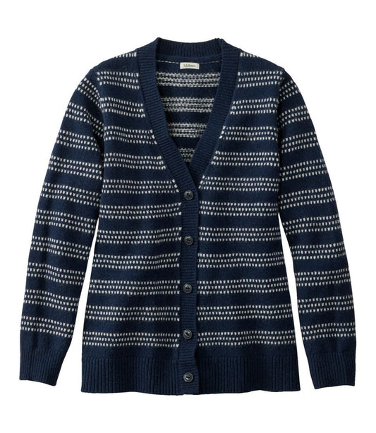 L.L.Bean | Women's Bean's Classic Ragg Wool Sweater, Button-Front Cardigan Novelty