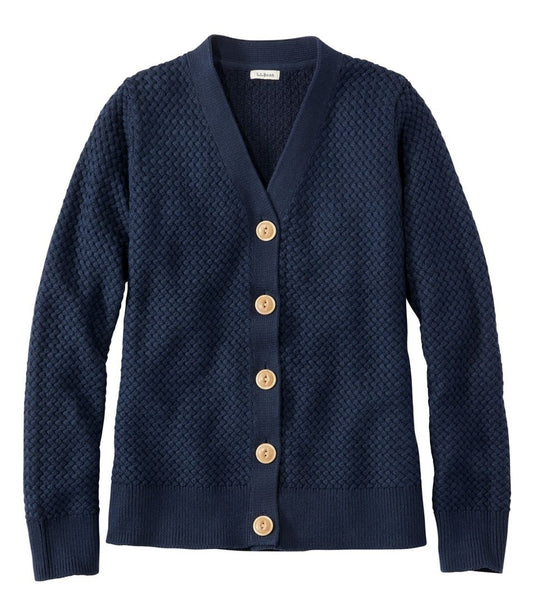 L.L.Bean | Women's Basketweave Sweater, Button-Front Cardigan
