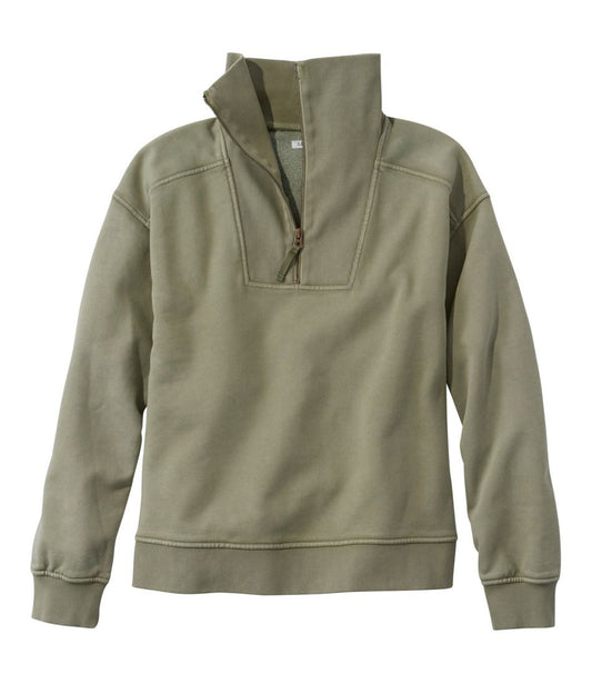 L.L.Bean | Women's Sunwashed Sweats, Quarter-Zip
