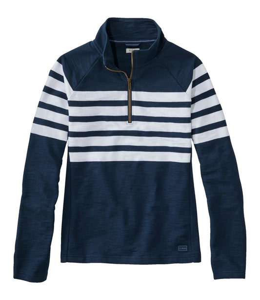L.L.Bean | Women's Peaks Island Quarter-Zip Pullover, Stripe