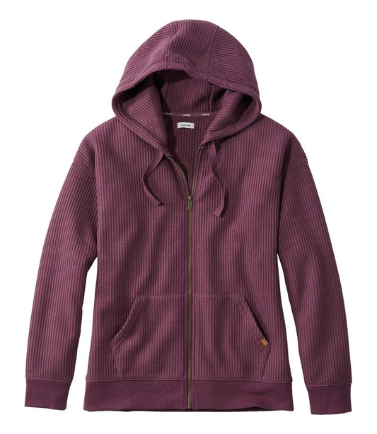 L.L.Bean | Women's Birchwood Brushed Waffle Full-Zip Hoodie