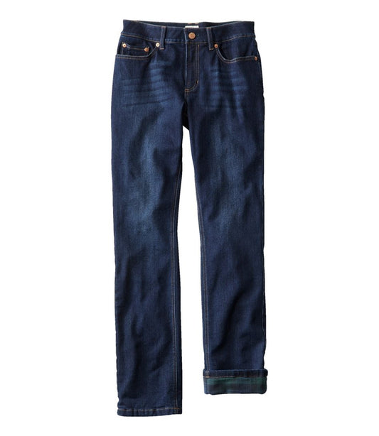 L.L.Bean | Women's BeanFlex® Jeans, Mid-Rise Straight-Leg Lined