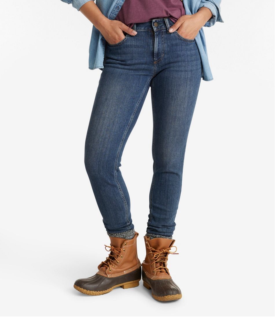 L.L.Bean | Women's BeanFlex® Jeans, Mid-Rise Skinny-Leg
