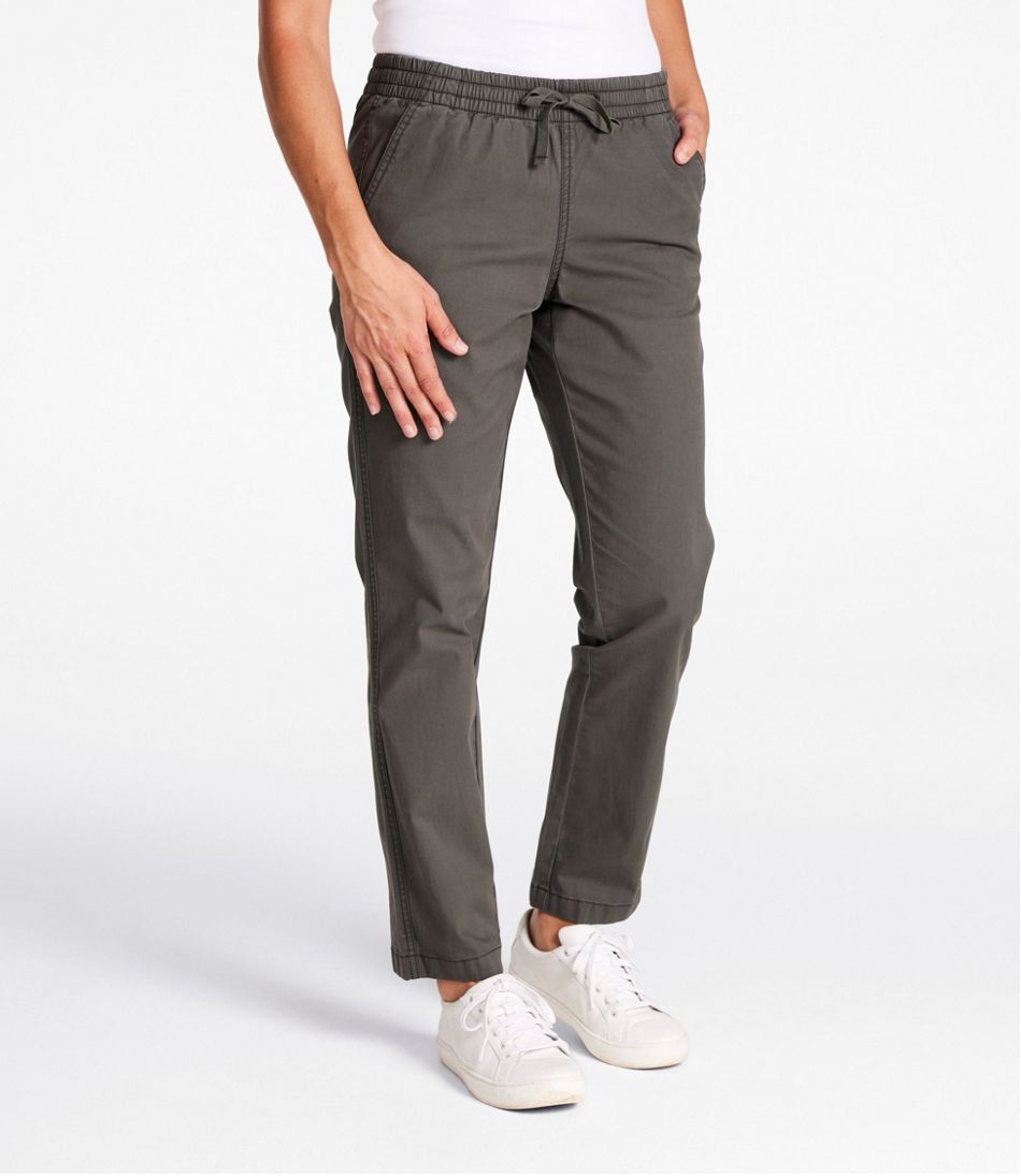L.L.Bean | Women's Lakewashed Chino Pants, Mid-Rise Pull-On Ankle