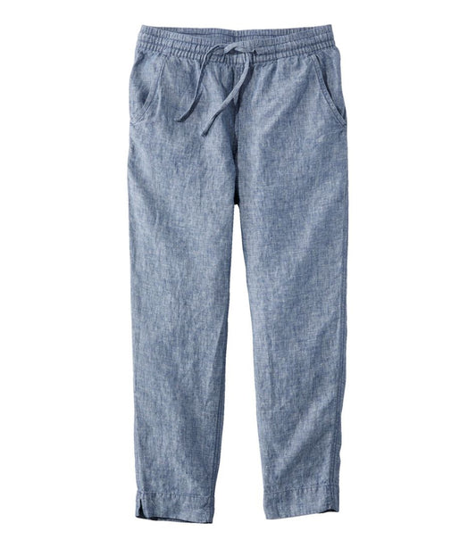 L.L.Bean | Women's Premium Linen Pull-On Ankle Pants, Mid-Rise Tapered-Leg