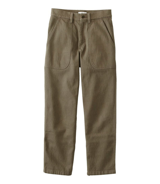 L.L.Bean | Women's Signature Washed Cotton Barrel Pants, High-Rise Tapered Leg
