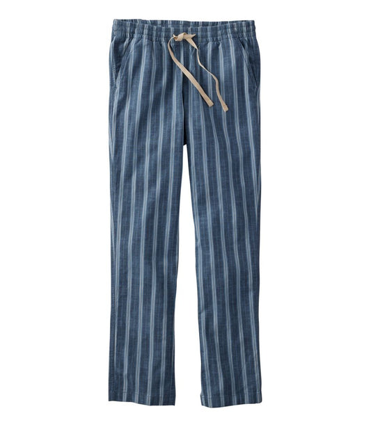 L.L.Bean | Women's Lakewashed Pull-On Chinos, Mid-Rise Tapered-Leg Chambray Ankle Pants