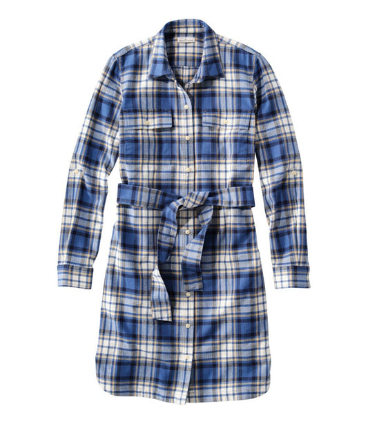 L.L.Bean | Women's Signature Camp Flannel Shirt Dress, Button-Front