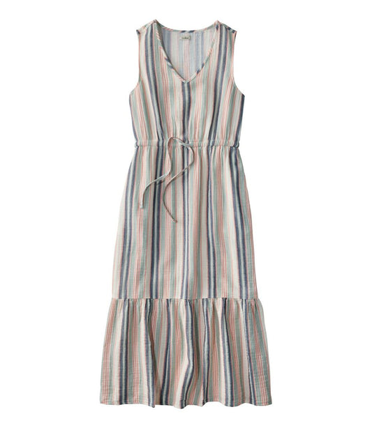 L.L.Bean | Women's Cloud Gauze Midi Dress, Stripe
