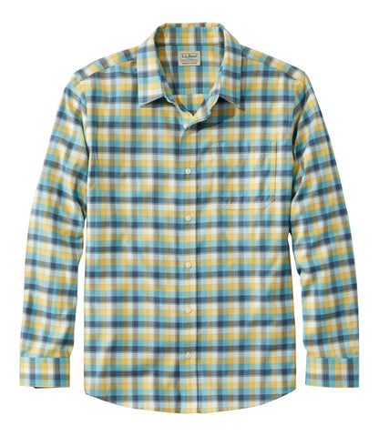L.L.Bean | Men's Wrinkle-Free Ultrasoft Brushed Cotton Shirt, Long-Sleeve, Slightly Fitted Untucked Fit