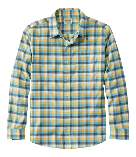 L.L.Bean | Men's Wrinkle-Free Ultrasoft Brushed Cotton Shirt, Long-Sleeve, Slightly Fitted Untucked Fit