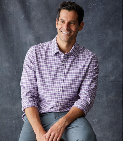L.L.Bean | Men's Wrinkle-Free Ultrasoft Brushed Cotton Shirt, Long-Sleeve, Slightly Fitted Untucked Fit