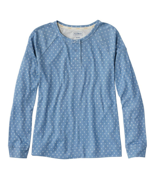 L.L.Bean | Women's Restorative Sleepwear, Long-Sleeve Henley Print