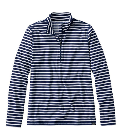 L.L.Bean | Women's SunSmart® UPF 50+ Sun Shirt, Quarter-Zip Stripe