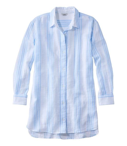 L.L.Bean | Women's Cloud Gauze Cover-Up Shirt, Stripe