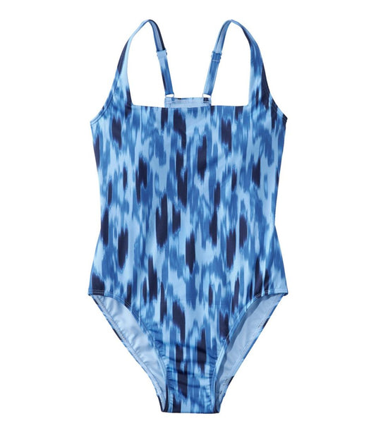 L.L.Bean | Women's New Currents Swimwear, Squareneck Tanksuit Print