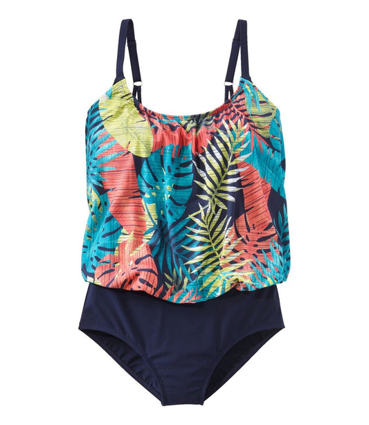 L.L.Bean | Women's Shaping Swimwear, Blouson Tanksuit Print
