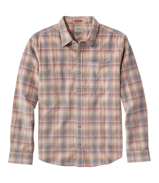L.L.Bean | Men's Sunwashed Corduroy Shirt, Slightly Fitted Untucked Fit, Plaid