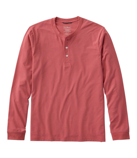 L.L.Bean | Men's Comfort Stretch Performance® Pima Tee, Long-Sleeve Henley