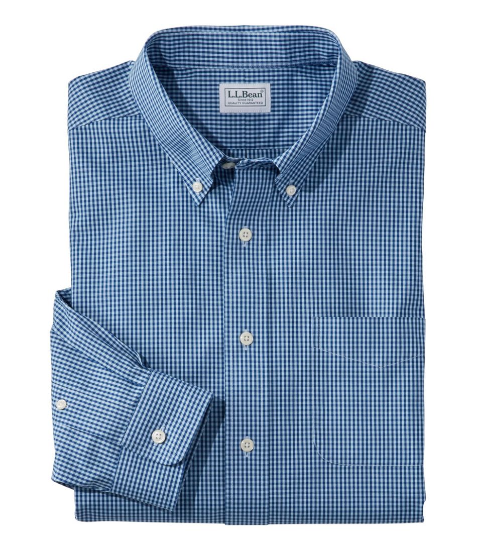 L.L.Bean | Men's Wrinkle-Free Pinpoint Oxford Cloth Shirt, Traditional Fit Tattersall
