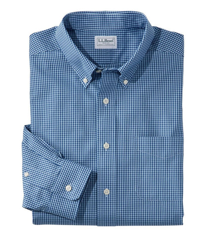 L.L.Bean | Men's Wrinkle-Free Pinpoint Oxford Cloth Shirt, Traditional Fit Tattersall