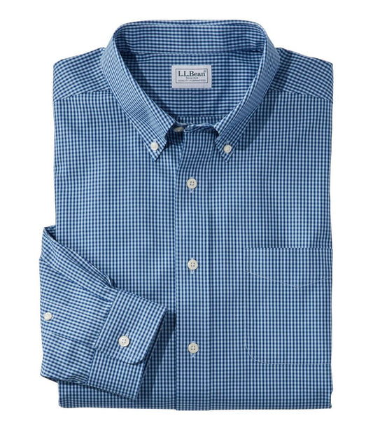 L.L.Bean | Men's Wrinkle-Free Pinpoint Oxford Cloth Shirt, Traditional Fit Tattersall