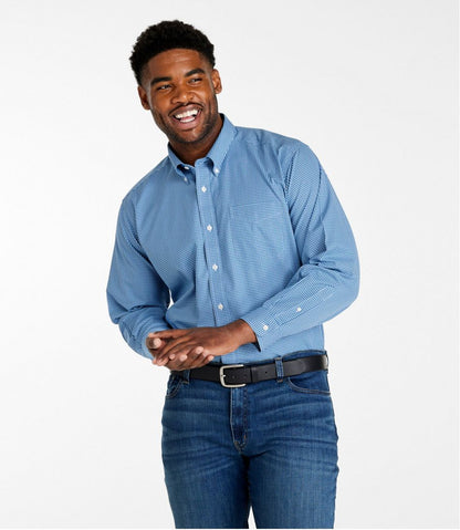 L.L.Bean | Men's Wrinkle-Free Pinpoint Oxford Cloth Shirt, Traditional Fit Tattersall