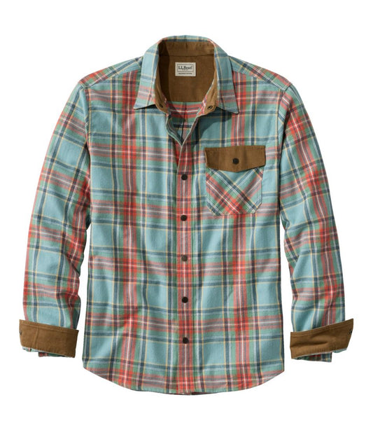 L.L.Bean | Men's Scotch Plaid Flannel Shirt, Snap-Front, Slightly Fitted Untucked Fit