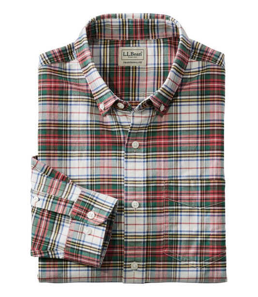 L.L.Bean | Men's Comfort Stretch® Oxford Shirt, Traditional Untucked Fit, Plaid