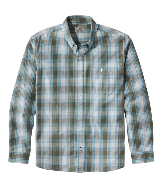 L.L.Bean | Men's Comfort Stretch® Chambray Shirt, Traditional Untucked Fit, Long-Sleeve, Print