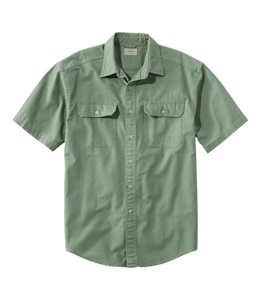 L.L.Bean | Men's Sunwashed Canvas Shirt, Traditional Fit Short-Sleeve