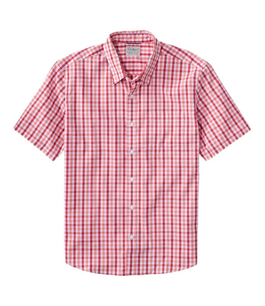 L.L.Bean | Men's Comfort Stretch Performance® Shirt, Short-Sleeve, Slightly Fitted Untucked Fit, Plaid