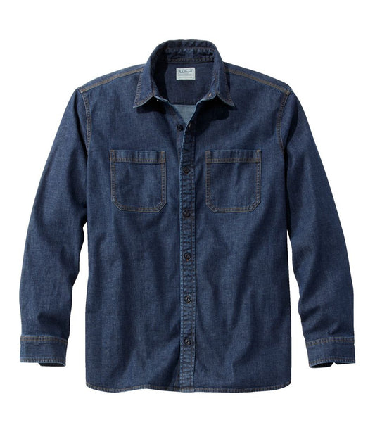 L.L.Bean | Men's BeanFlex® Denim Shirt, Traditional Untucked Fit