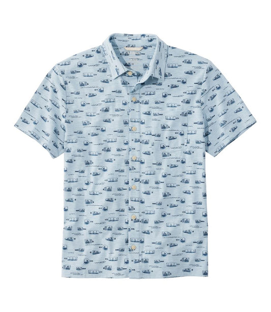 L.L.Bean | Men's Lakewashed Performance Shirts, Button-Front Shirt, Short-Sleeve, Print