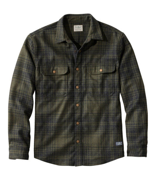 L.L.Bean | Men's Maine Guide Lightweight Wool Field Shirt, Plaid