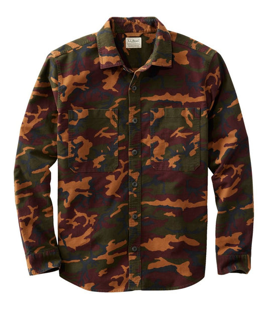 L.L.Bean | Men's Bean's Moleskin Shirt, Slightly Fitted Untucked Fit, Print