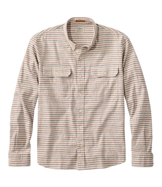 L.L.Bean | Men's Stonecoast Hemp Shirt, Long-Sleeve, Slightly Fitted Untucked Fit, Stripe