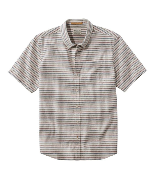 L.L.Bean | Men's Stonecoast Hemp Shirt, Short-Sleeve, Slightly Fitted Untucked Fit, Stripe