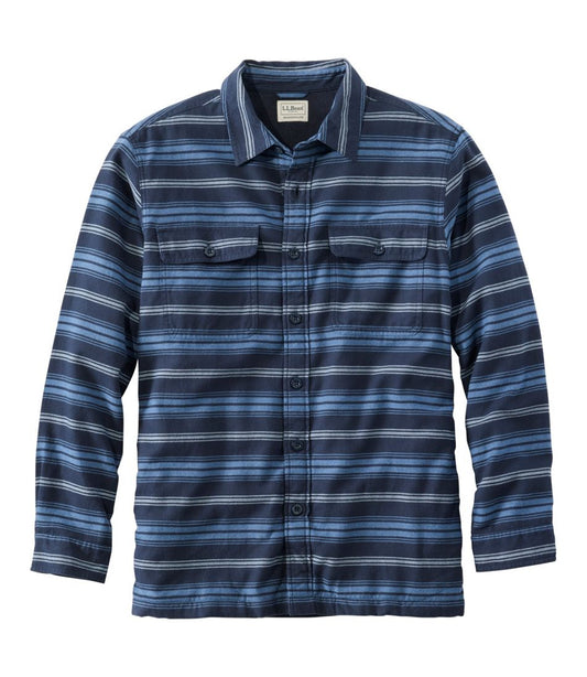 L.L.Bean | Men's Fleece-Lined Flannel Shirt, Traditional Fit, Stripe