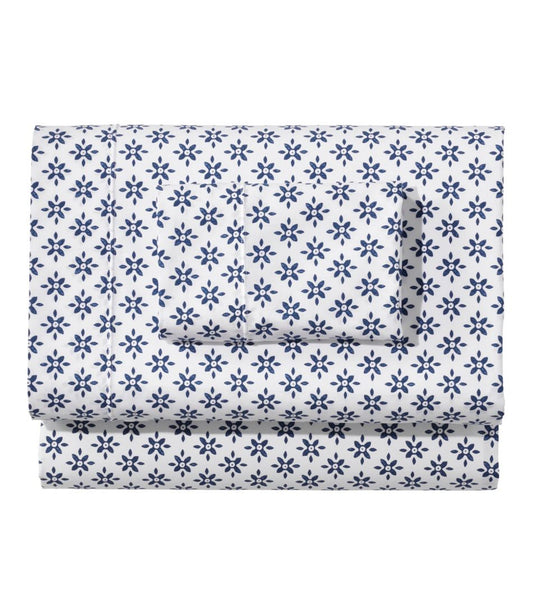 L.L.Bean | Sunwashed Percale Sheet Collection, Block Floral Print