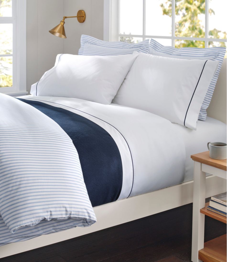 L.L.Bean | Premium Egyptian Percale Sheet Collection, Satin Stitch