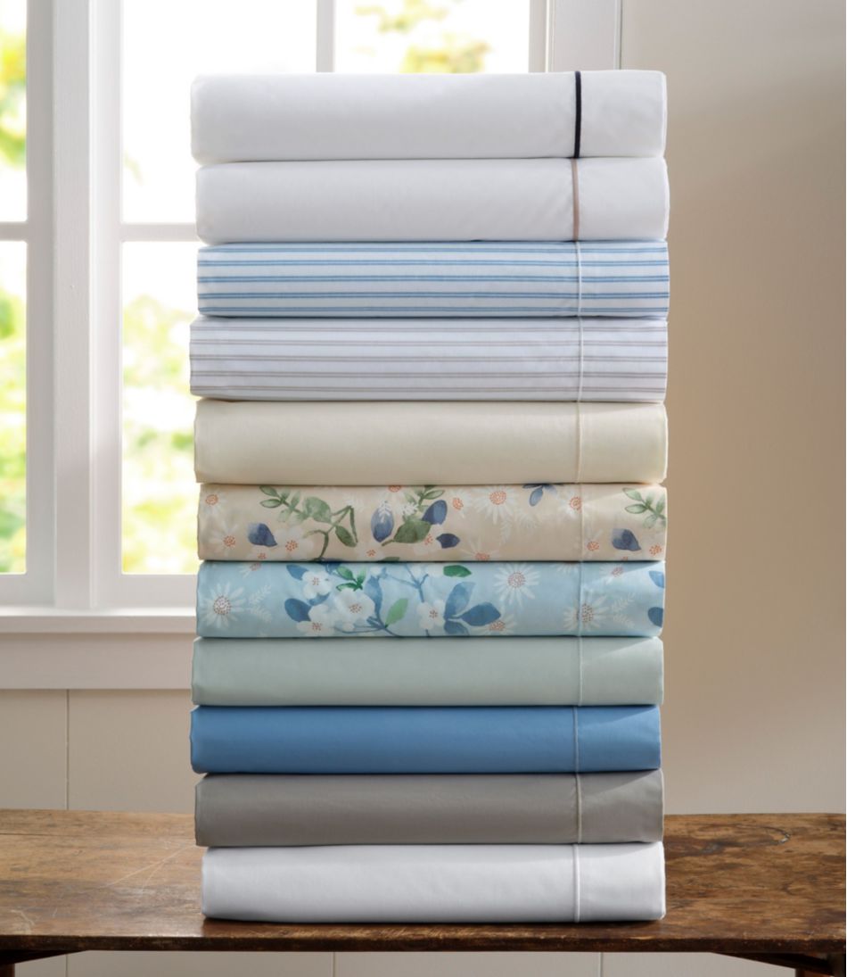 L.L.Bean | Premium Egyptian Percale Sheet Collection, Satin Stitch
