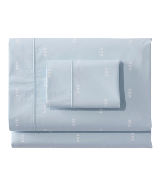 L.L.Bean | Sunwashed Percale Sheet Collection, Stamped Leaf Print