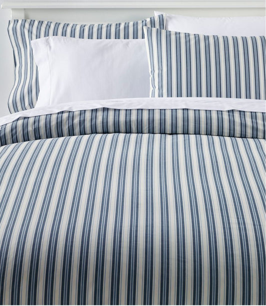L.L.Bean | Sunwashed Percale Comforter Cover, Stripe
