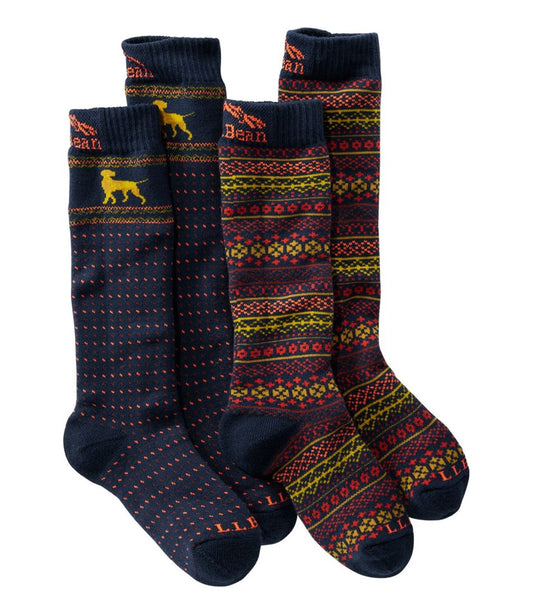 L.L.Bean | Kids' Winter Snow Sports Socks, 2-Pack
