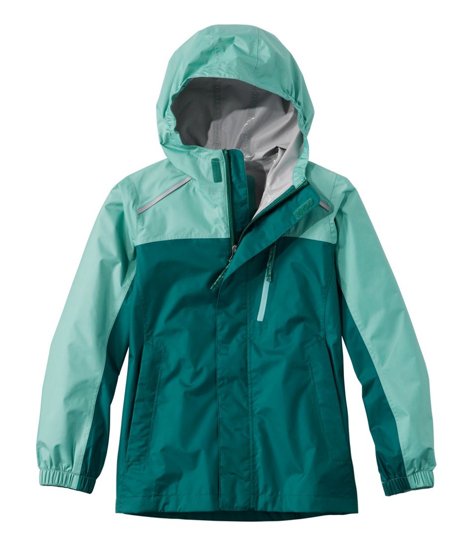L.L.Bean | Kids' Trail Model Rain Jacket, Colorblock