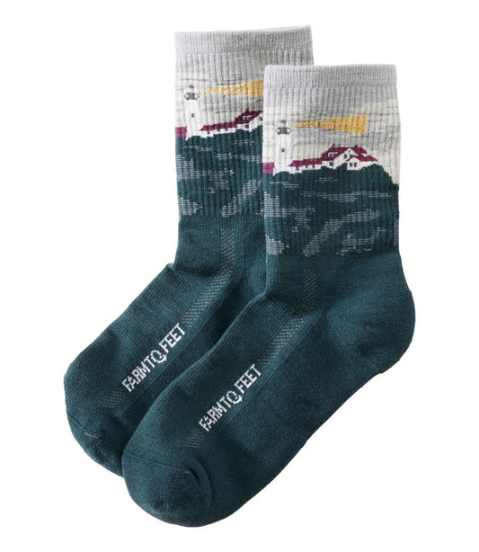 L.L.Bean | Adults' Farm to Feet Portland Headlight Lighthouse Light Cushion 3/4 Crew Socks