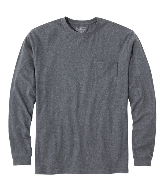 L.L.Bean | Men's Carefree Unshrinkable Tee with Pocket, Traditional Fit, Long-Sleeve